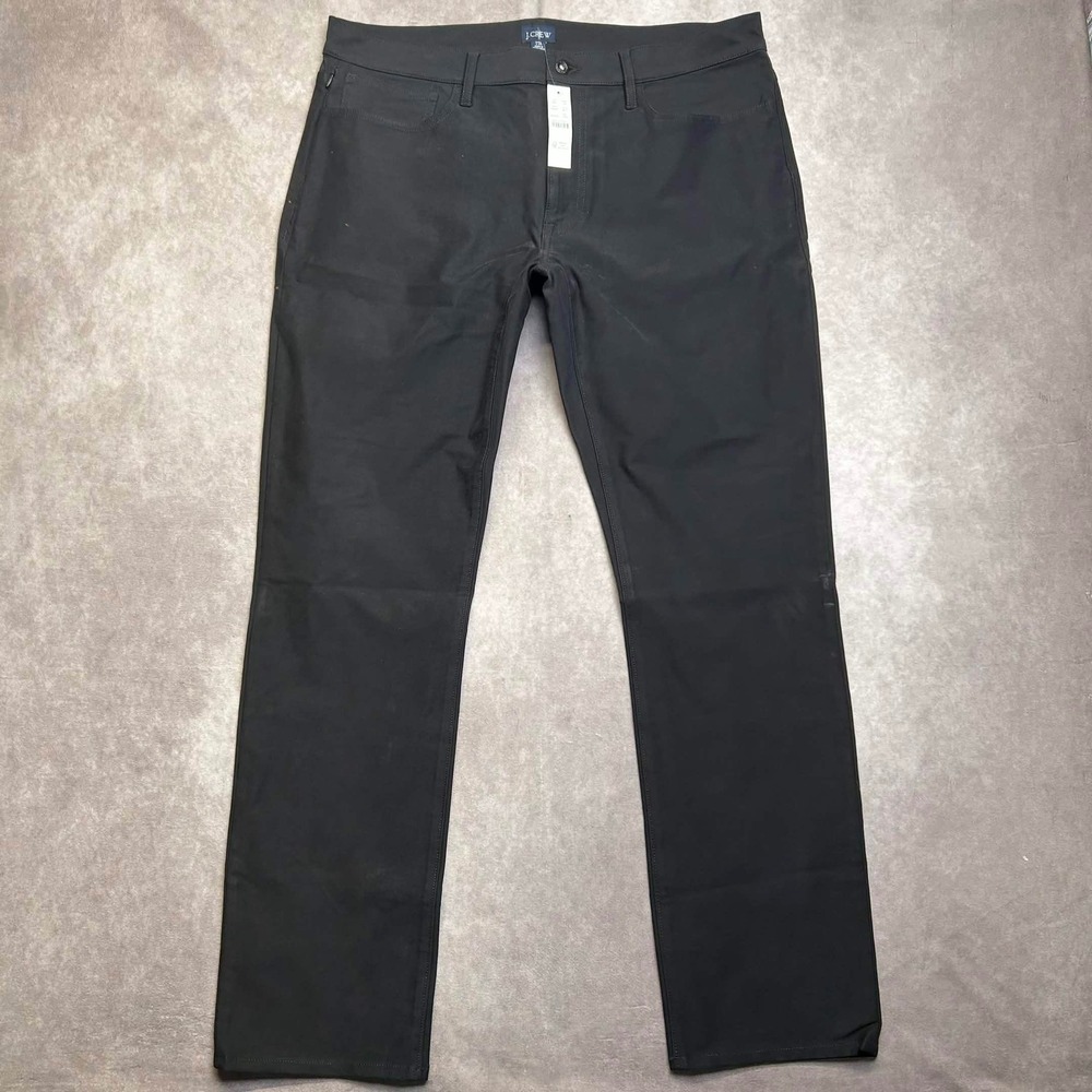 NWT J.Crew 770 Straight Fit Pants Mens 36x32 Black 4-Way Stretch Five-Pocket
